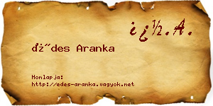 Édes Aranka névjegykártya